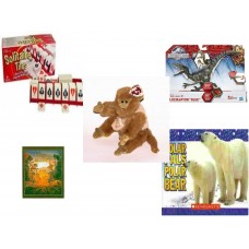 Children's Gift Bundle [5 Piece] -  Official Solitaire Tiles  - Jurassic World Velociraptor "Blue" Figure  - TY Attic Treasure Morgan The Monkey 10" - The Prince of Egypt  - Polar Pals Polar Bear   